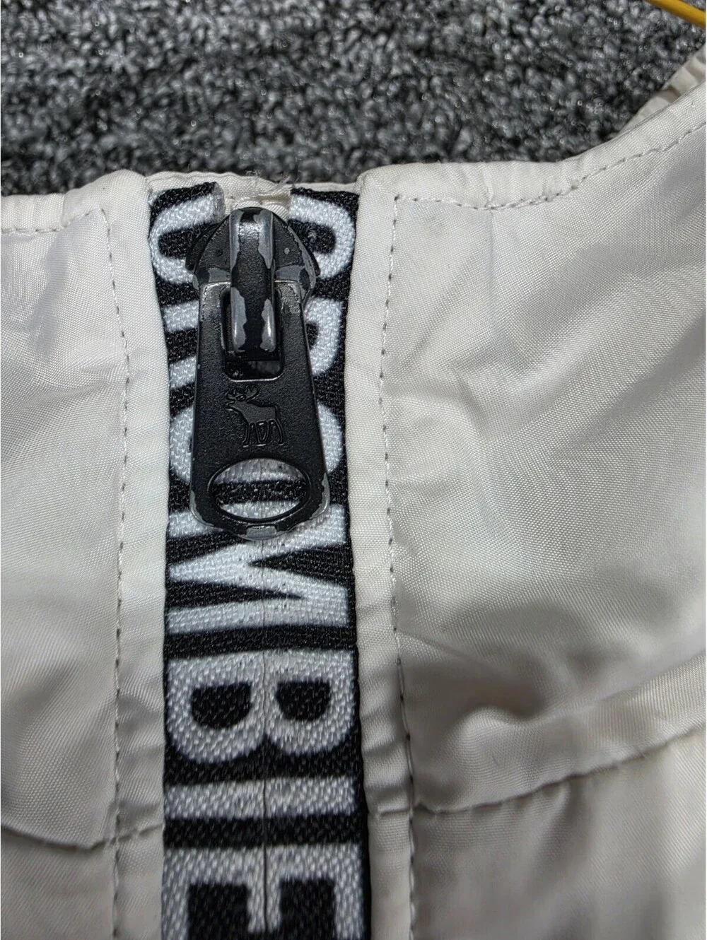 Abercrombie Kids Colorblock Hooded Full Zip Jacket Pockets White Gray 7/8